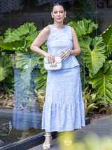Conjunto Laise Regata e Saia Azul