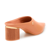 Mule Bico Fino Salto Bloco Terracota