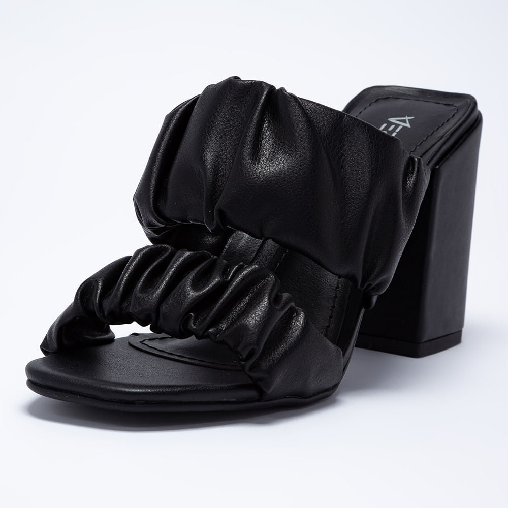 Mule Feminino Tira Soft Volume Salto Bloco