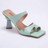 Mule Feminino Salto Médio Esfera - Verde