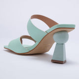 Mule Feminino Salto Médio Esfera - Verde
