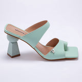 Mule Feminino Salto Médio Esfera - Verde