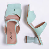 Mule Feminino Salto Médio Esfera - Verde