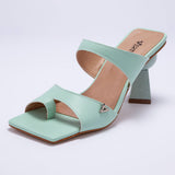 Mule Feminino Salto Médio Esfera - Verde