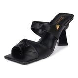 Mule Feminino Salto Médio  Preto