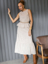Conjunto Laise Regata e Saia Areia