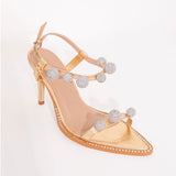 Sandalia Salto Alto Fino com Stras