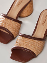 Mule Trama Natural Camel