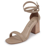 Sandália Feminina Salto Madeira com Fivela Bistro
