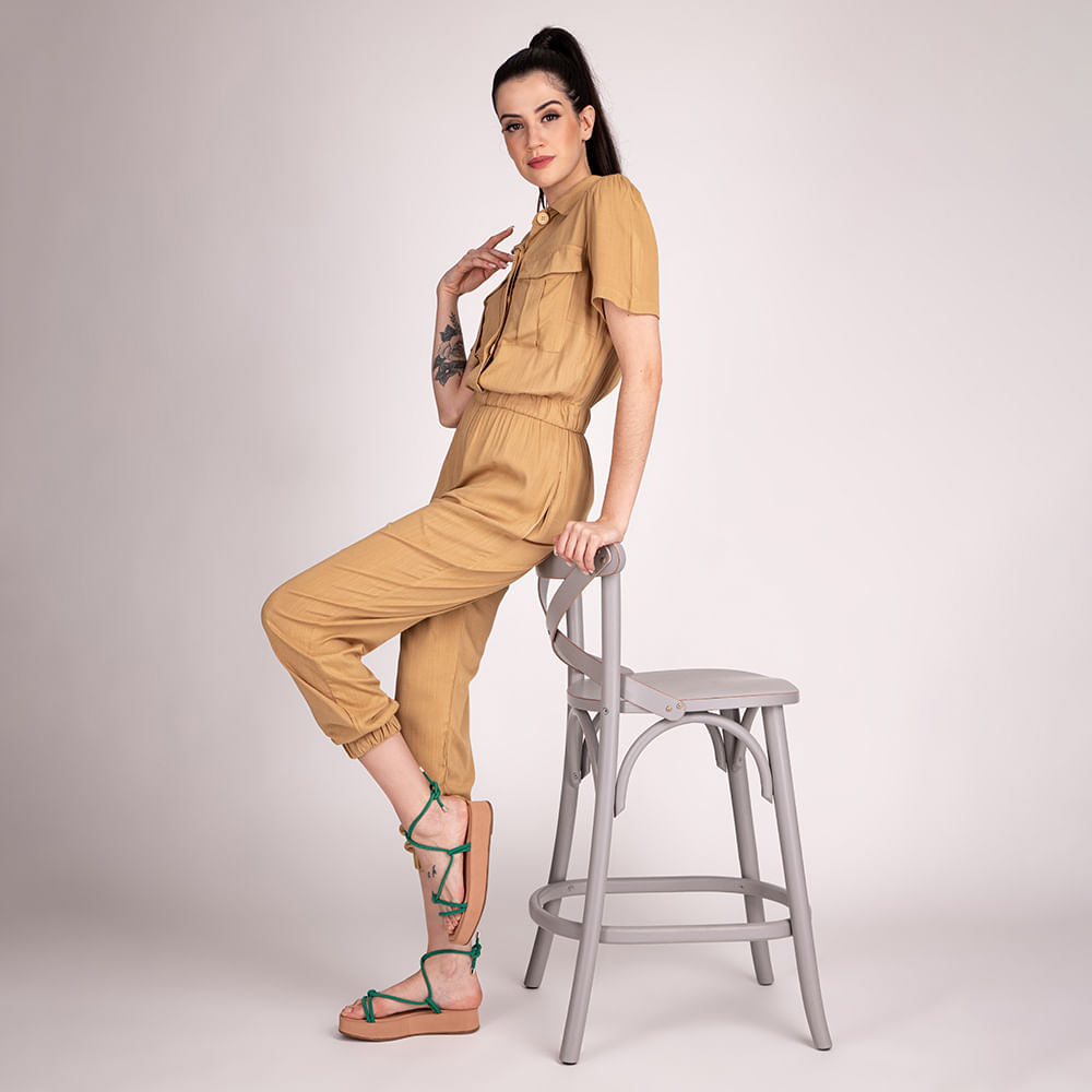Sandália Feminina Plataforma Amarração  Salsa