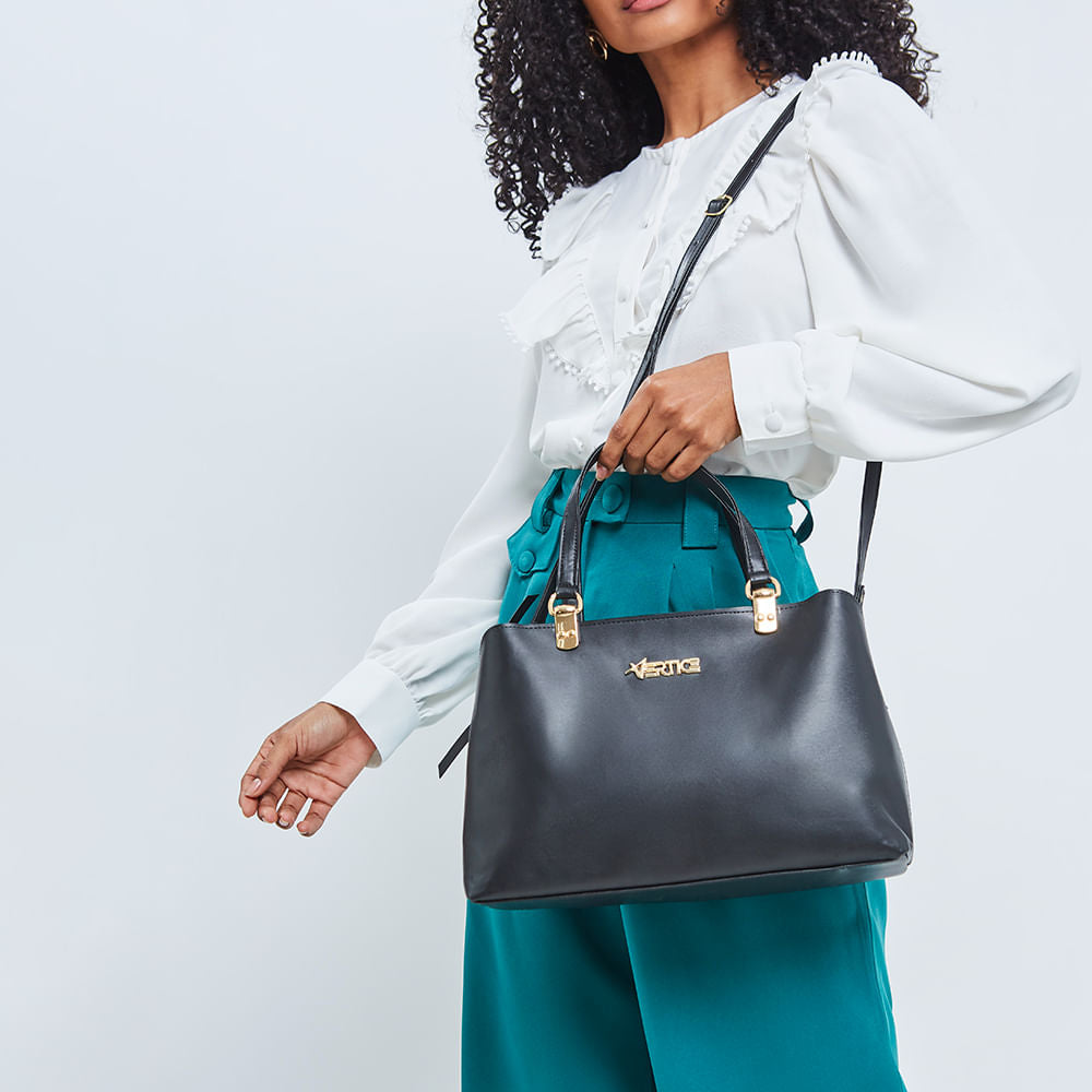 Kit Bolsa M Duas Alças Removível Preto