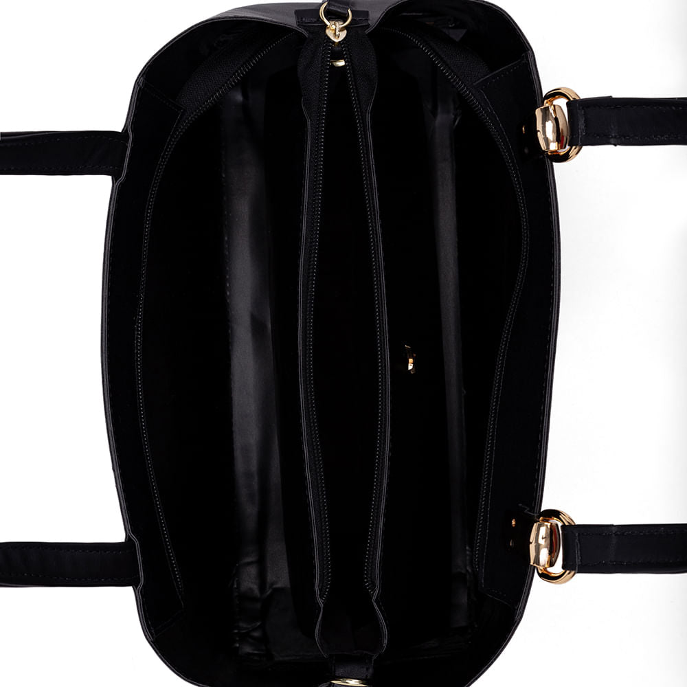 Kit Bolsa M Duas Alças Removível Preto