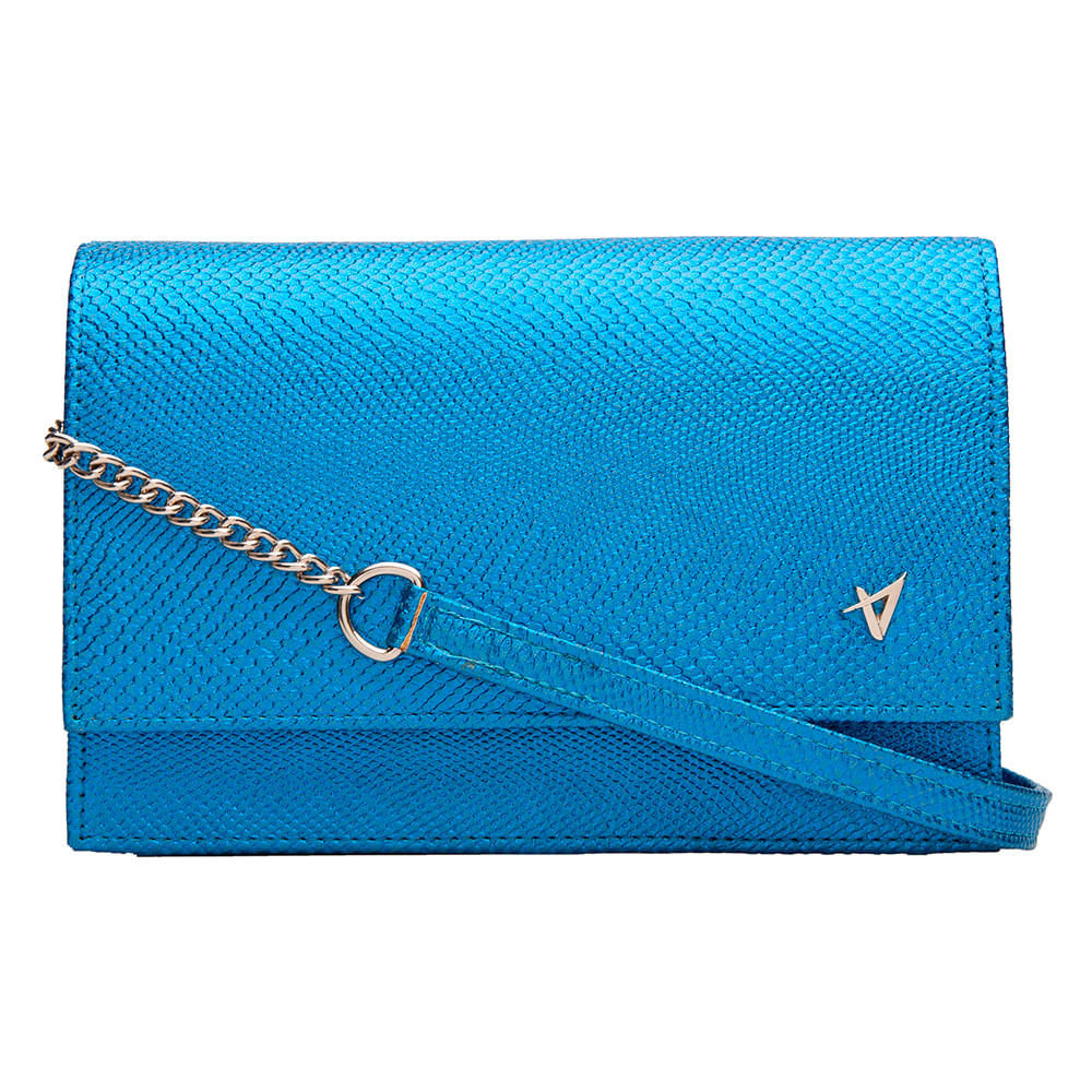 Bolsa Carteira Alça Corrente Azul