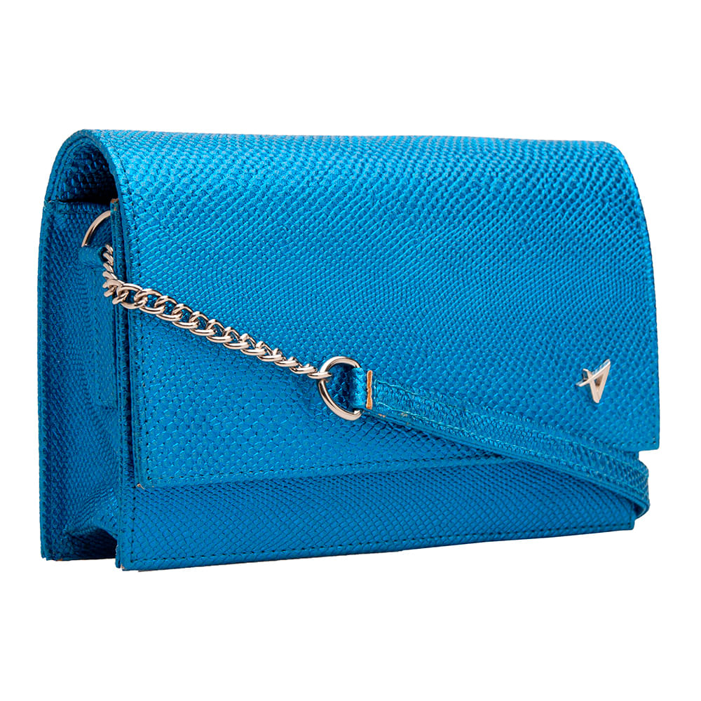 Bolsa Carteira Alça Corrente Azul