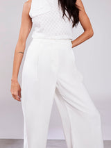 Calça Pantalona Alfaiatada Offwhite