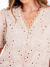 Camisa Laise Algodão Nude
