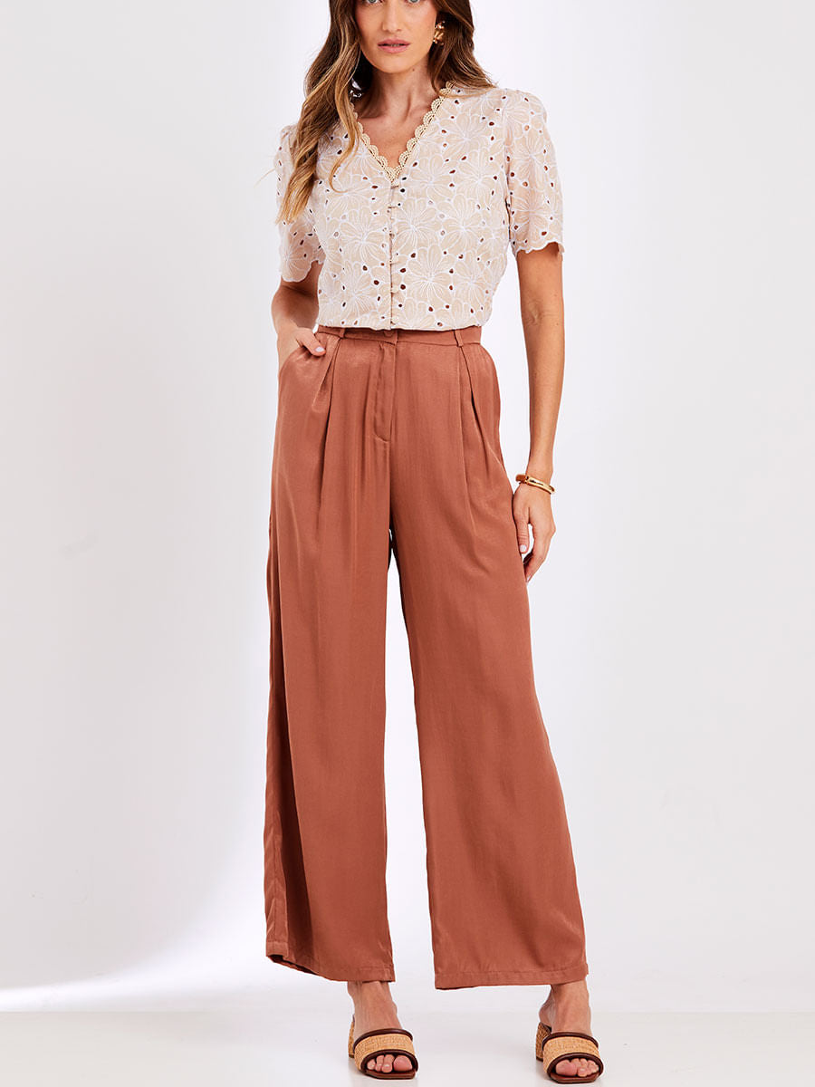 Camisa Laise Algodão Nude