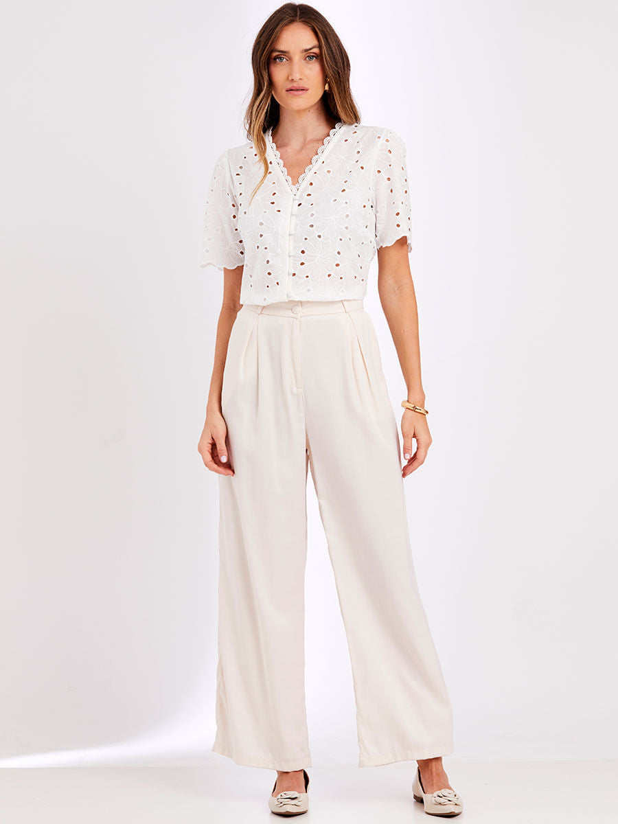 Camisa Laise Algodão Offwhite - GG - Offwhite