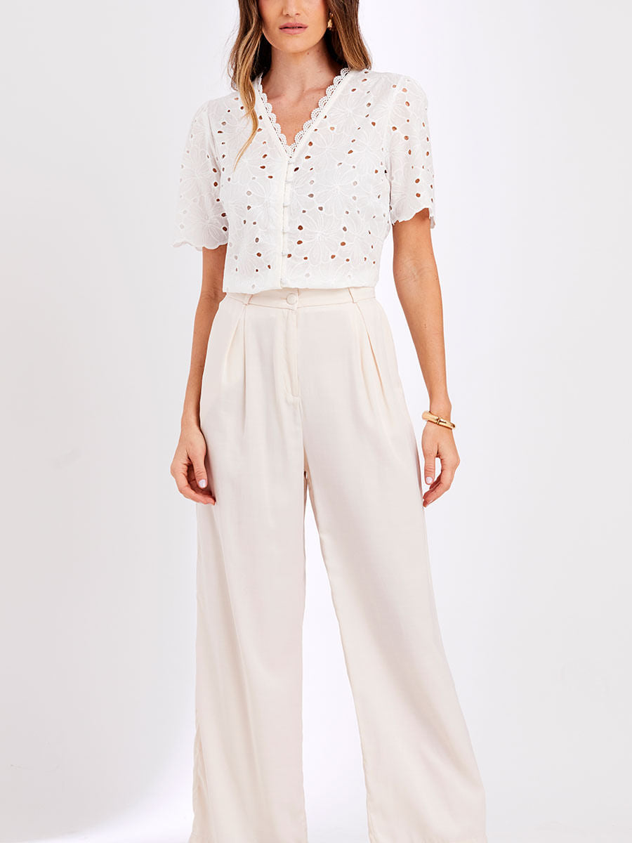 Camisa Laise Algodão Offwhite