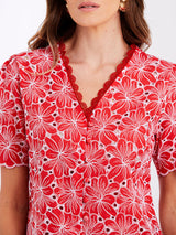 Camisa Laise Algodão Vermelho
