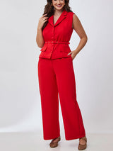 Colete Elegante Alfaiataria Vermelho