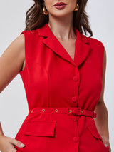Colete Elegante Alfaiataria Vermelho