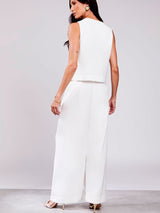 Calça Pantalona Alfaiatada Offwhite