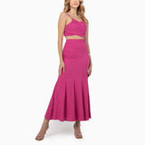 Conjunto Midi Plissado Pink