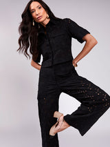 Conjunto Calça e Camisa Laise Linho Preto