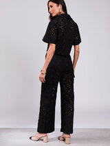 Conjunto Calça e Camisa Laise Linho Preto