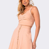 Cropped Feminino Decote Coração - Nude