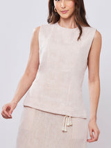 Regata Linho com Fio de Lurex  Nude