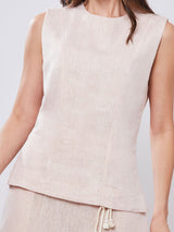 Regata Linho com Fio de Lurex  Nude
