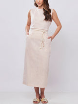 Regata Linho com Fio de Lurex  Nude