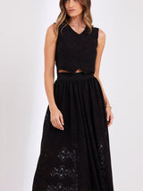 Saia Renda Floranza Preto