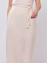 Saia Linho com Fio de Lurex Nude