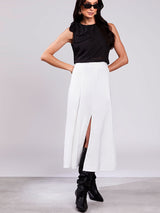 Saia Midi Evasê Offwhite