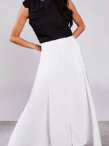 Saia Midi Evasê Offwhite