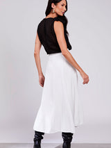 Saia Midi Evasê Offwhite