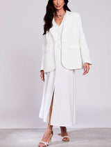 Saia Midi Evasê Offwhite