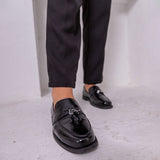 Mocassim Verniz com Ponteiras Metal Preto