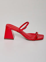 Mule Duas Tiras Vermelho   - 37 - Vermelho