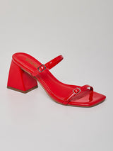 Mule Duas Tiras Vermelho