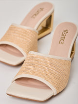 Mule Salto Metal Tramas Natural