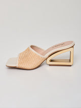 Mule Salto Metal Tramas Natural