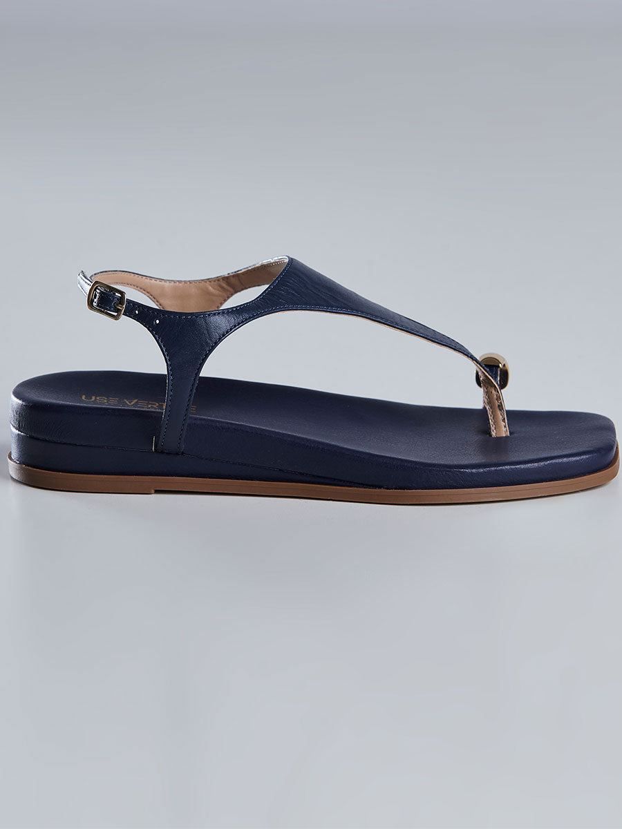 Sandália Rasteira Feminina com Dedo Azul