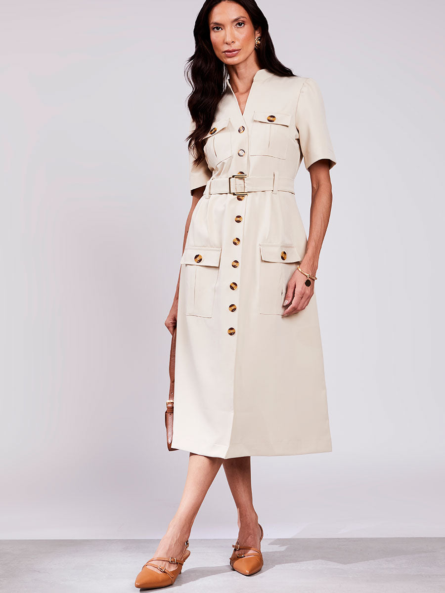 Chemise Utilitario Alfaiataria Areia