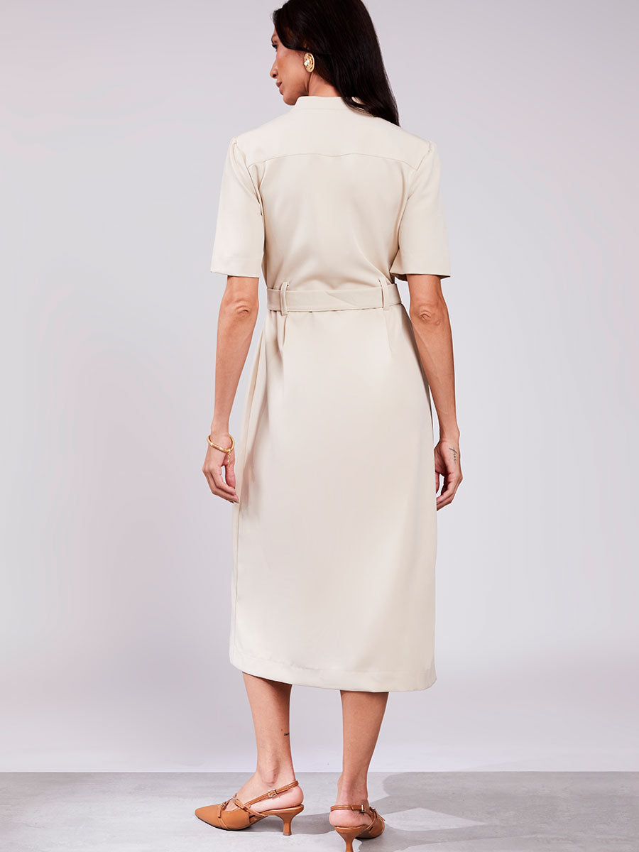Chemise Utilitario Alfaiataria Areia