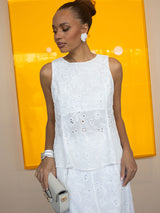 Conjunto Laise Regata e Saia Offwhite
