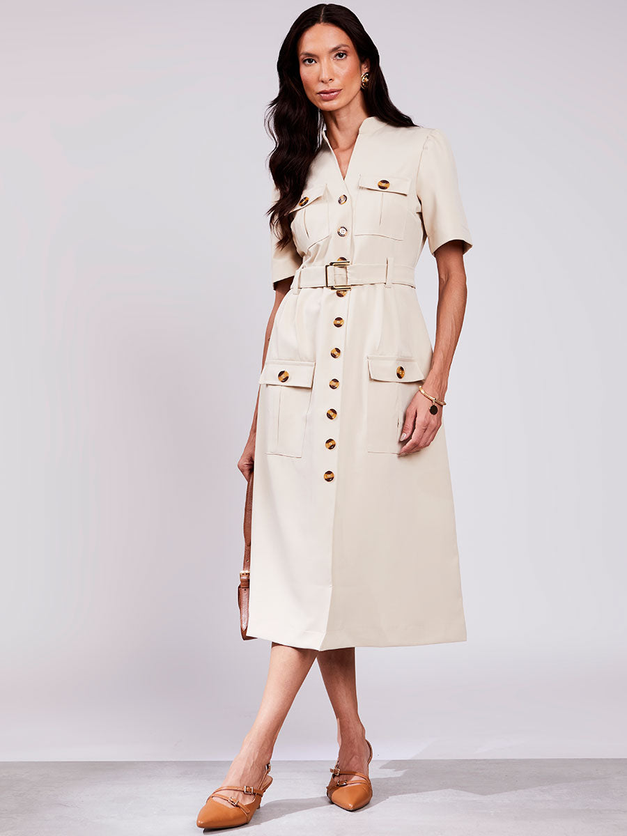 Chemise Utilitario Alfaiataria Areia